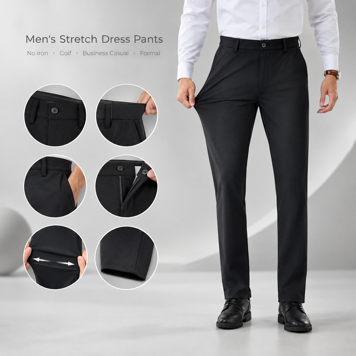 Levora Men's Stretch Dress Pants